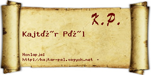 Kajtár Pál névjegykártya